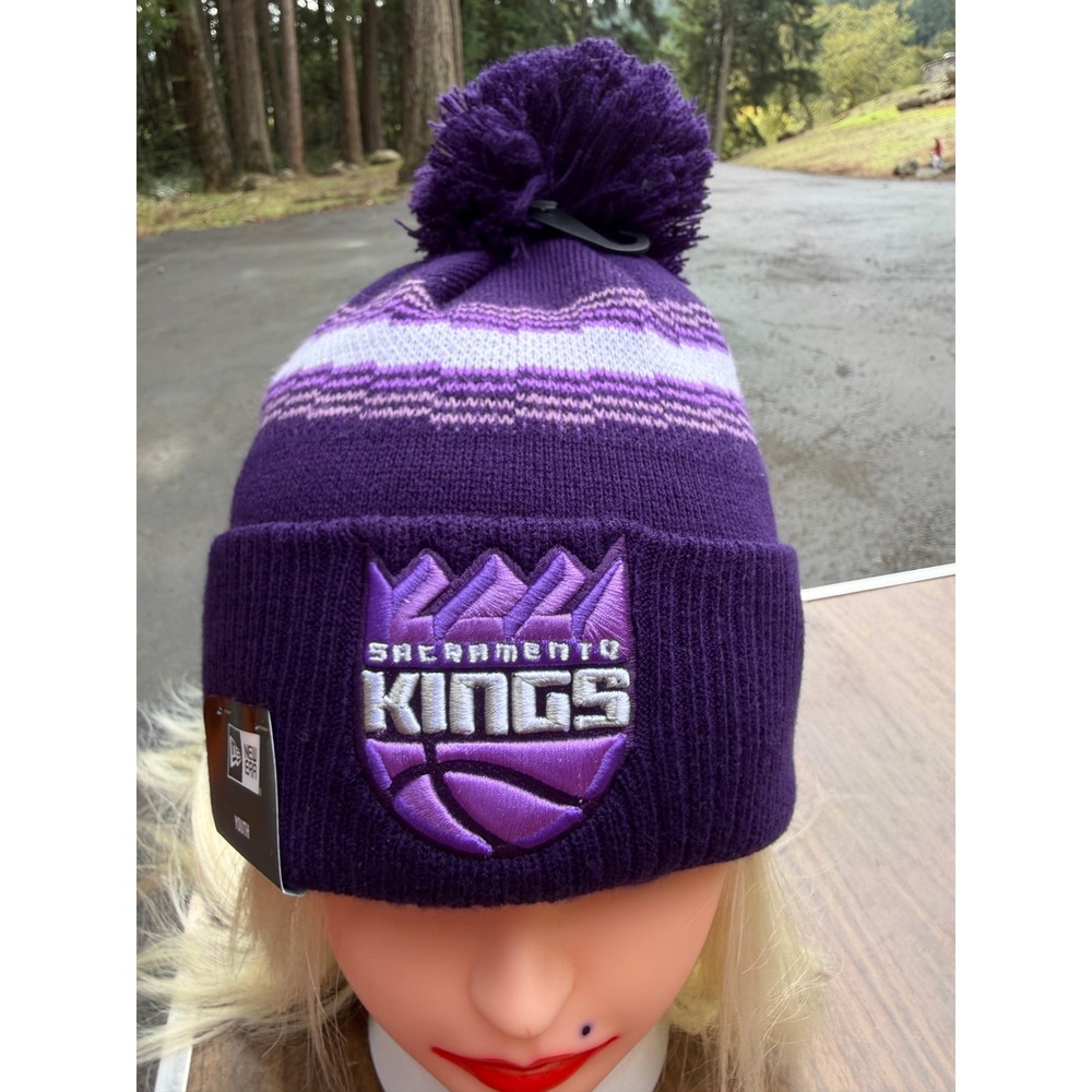 Sacramento Kings New Era Youth 2025-26 City Edition Purple Pom Beanie Hat NWT